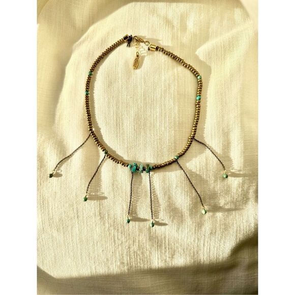 Turquoise beaded Ettika boho necklace - Picture 1 of 2